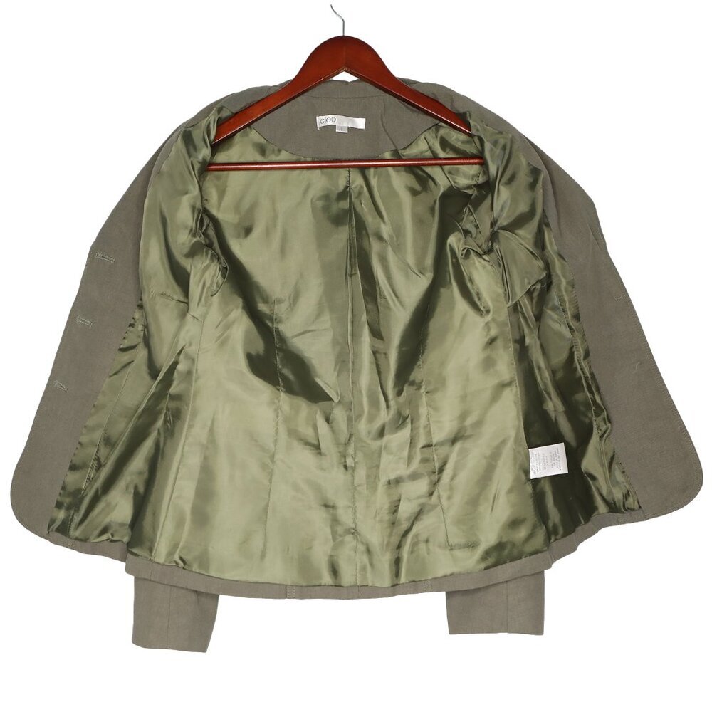 Cleo Tailored Blazer Jacket Green Casual Single Breasted Lined Peak Lapel - Picture 6 of 10